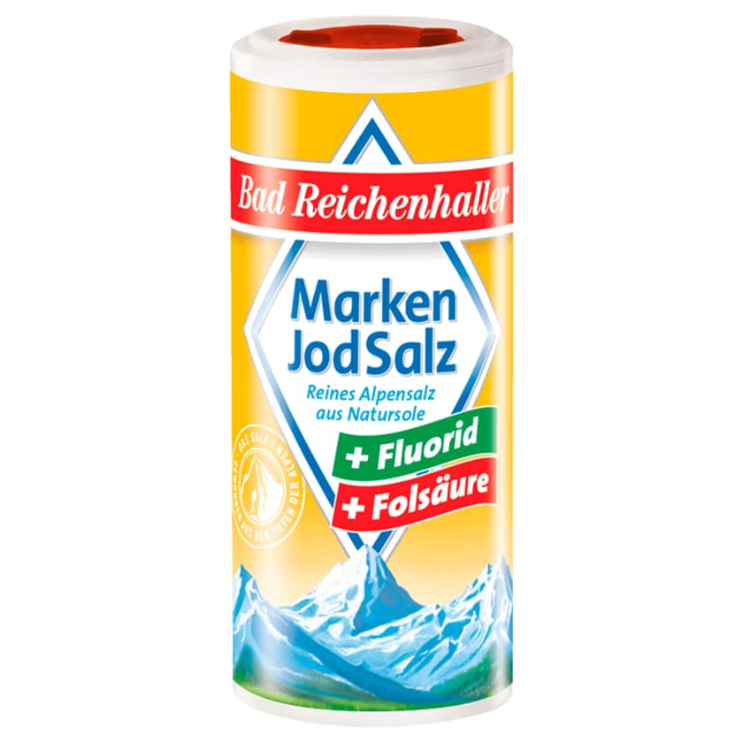 Bad Reichenhaller Marken-Jodsalz mit Fluorid+Folsäure 125g